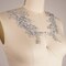1 Pair of Metallic Gray Lace with Silver Pearls Applique Pair 8.5 x 3.5 Inch for Bridal and Costume Embellishment